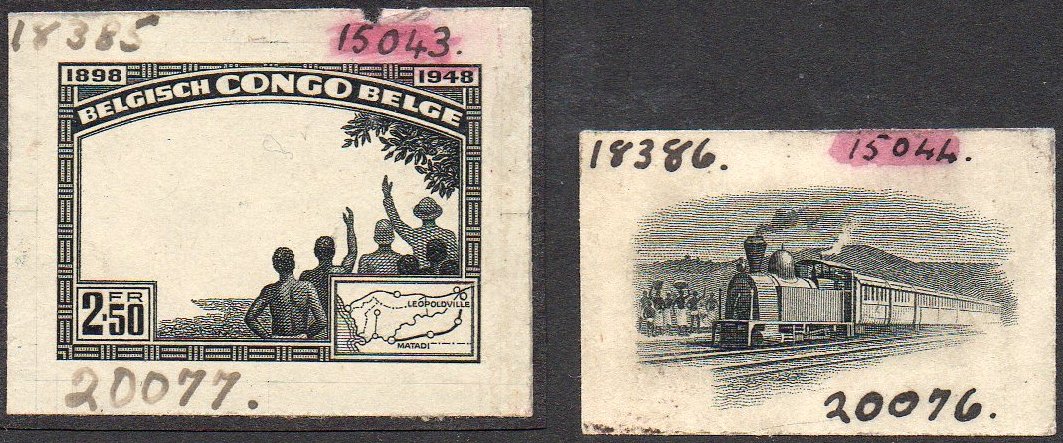 Belgian Congo Belge 50c Mols train on bridge